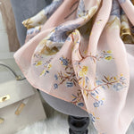 CrossKulture - DawnsEmbrace Long Satin Scarf Peach fabric detailing view