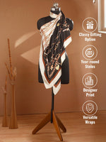 CrossKulture - GlamorousLinks Long Satin Scarf Black infographic image