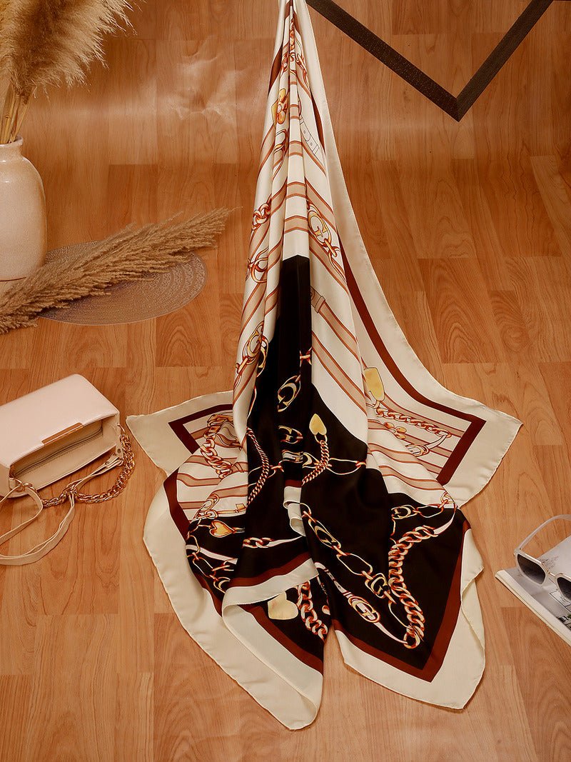 CrossKulture - GlamorousLinks Long Satin Scarf Black flare view