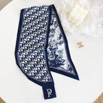 CrossKulture - TwilightScene Satin Neck Scarf Navy Blue open view