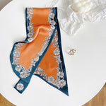 CrossKulture - SaffronVine Satin Neck Scarf Orange open view