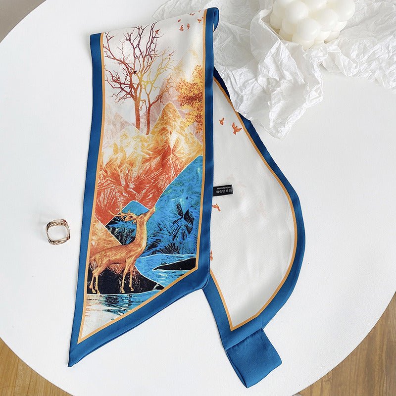 CrossKulture - ForestHorizon Satin Neck Scarf Teal open view