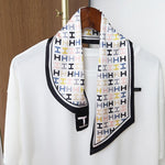 CrossKulture - HueHarmony Satin Neck Scarf hanging in hanger view
