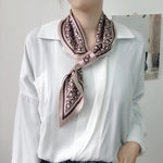 CrossKulture - ChampagneScript Satin Neck Scarf Pink front view