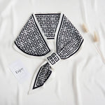 CrossKulture - IvoryEclipse Satin Neck Scarf Black knot style view