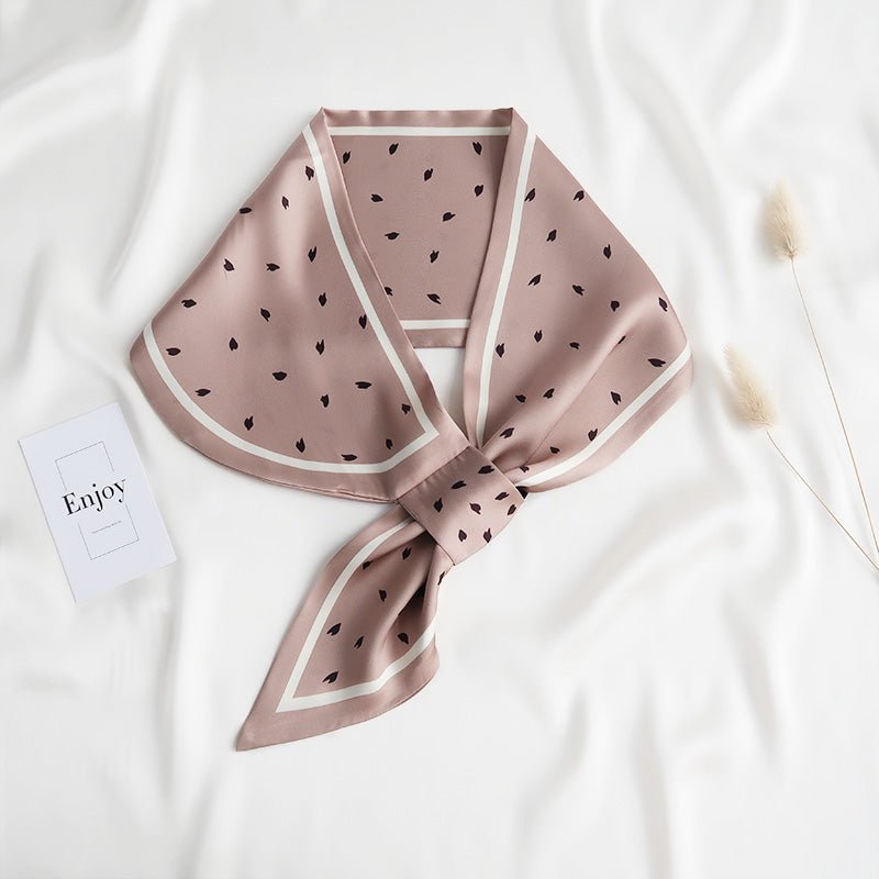 CrossKulture - ChampagneSprinkle Satin Neck Scarf Pink knot style view