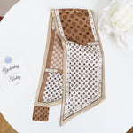 CrossKulture - StarryCafe Satin Neck Scarf Brown open view