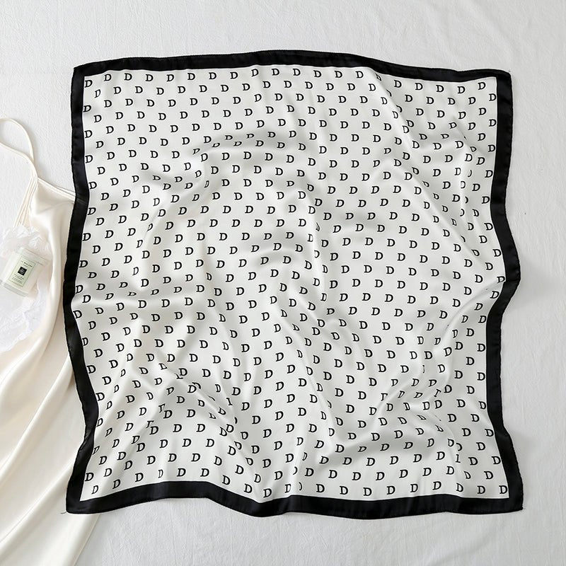 CrossKulture - DMazed Small Square Satin Scarf White full front view
