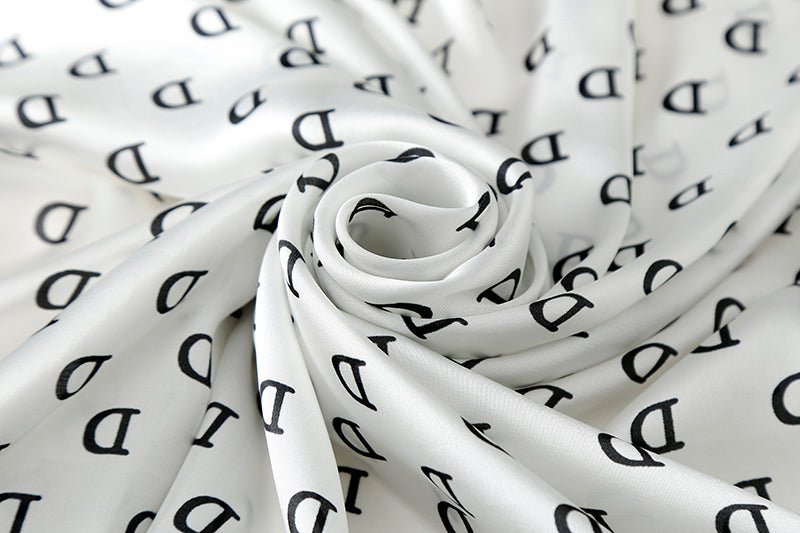 CrossKulture - DMazed Small Square Satin Scarf White fabric detailing view