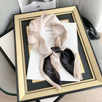 CrossKulture - CarbonGlow Small Square Satin Scarf Black on a frame view