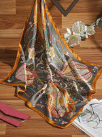 CrossKulture - SmokyBlaze Small Square Satin Scarf Orange flare view