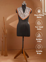 CrossKulture - CocoaBliss Small Square Satin Scarf Brown infographic image