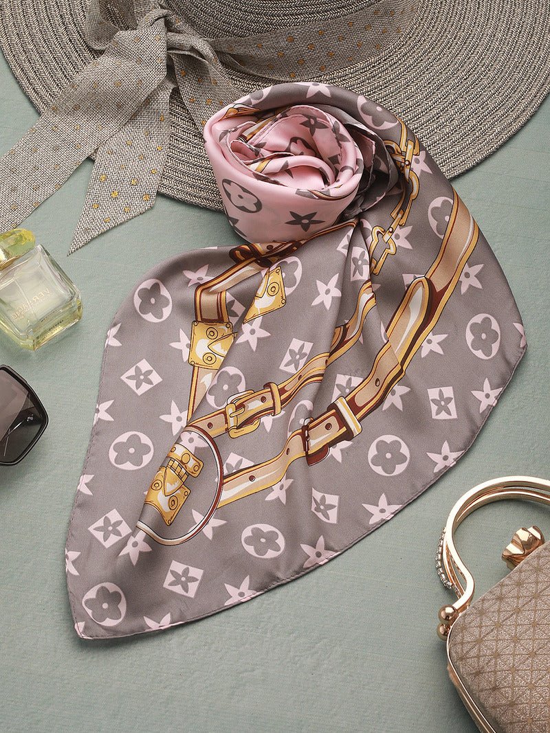 CrossKulture - SoftTruffle Small Square Satin Scarf round view
