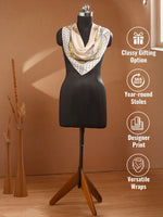 CrossKulture - SatinCreme Small Square Satin Scarf Offwhite infographic image