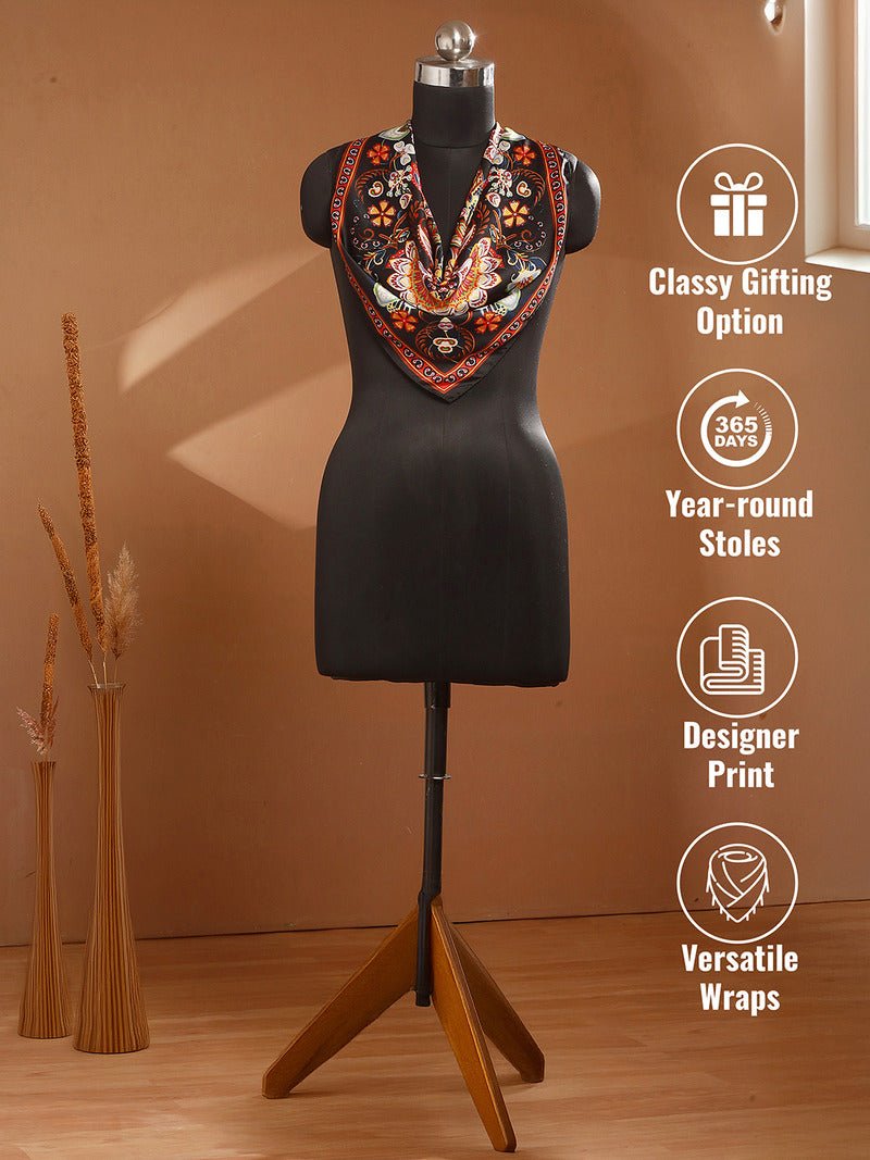 CrossKulture - BusyColours Small Square Satin Scarf infographic image