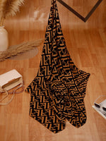CrossKulture - AbstractPuzzle Viscose Cotton Scarf Brown flare view