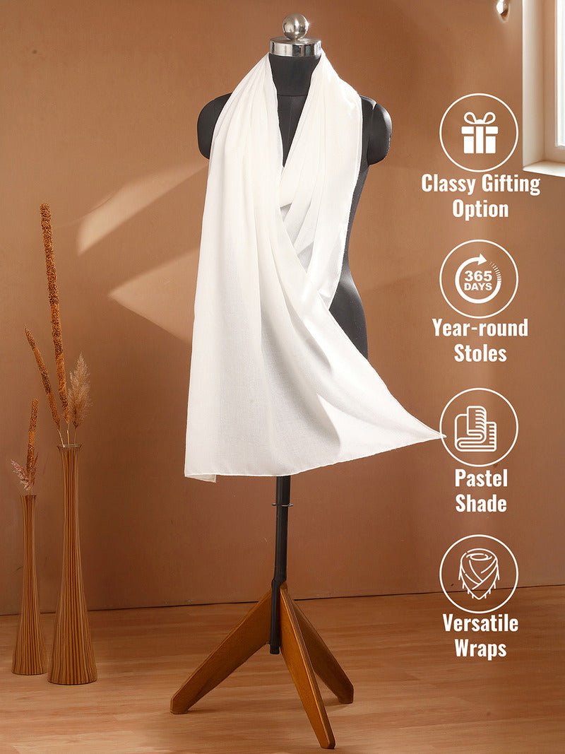 CrossKulture - WhiteDove Viscose Cotton Scarf White infographic image