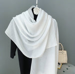 CrossKulture - WhiteDove Viscose Cotton Scarf White hanging in hanger view