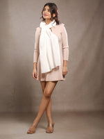 CrossKulture - WhiteDove Viscose Cotton Scarf White side model view