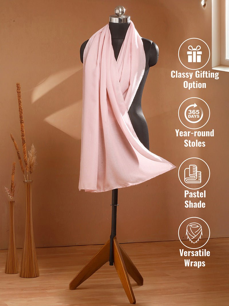 CrossKulture - SweetPink Viscose Cotton Scarf Pink infographic image