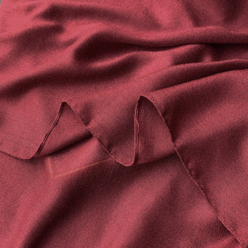 CrossKulture - PerfectWine Viscose Cotton Scarf Maroon fabric detailing view