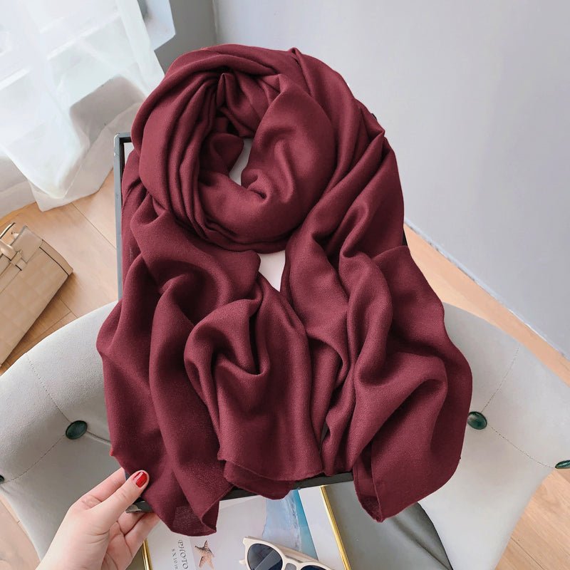 CrossKulture - PerfectWine Viscose Cotton Scarf Maroon round style view