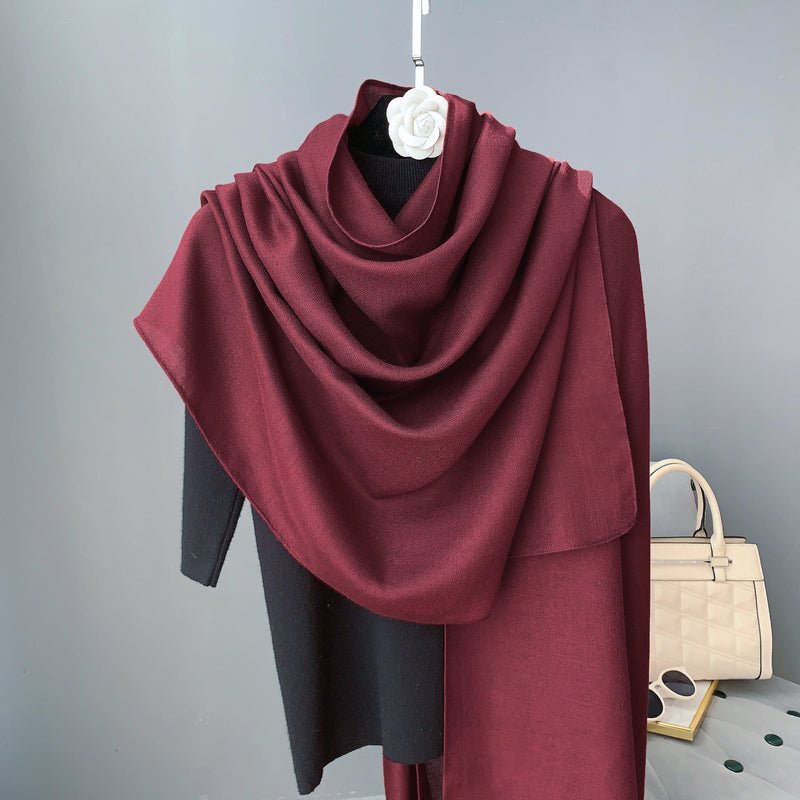 CrossKulture - PerfectWine Viscose Cotton Scarf Maroon styled on a hanger view