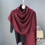 CrossKulture - PerfectWine Viscose Cotton Scarf Maroon styled on a hanger view