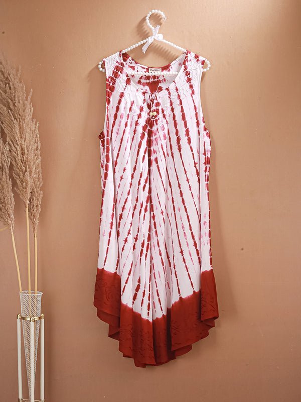 CrossKulture - RubyWave Tie-Dye Viscose Crepe Asymmetrical Dress hanger view