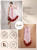 CrossKulture - RubyWave Tie-Dye Viscose Crepe Asymmetrical Dress infographic image