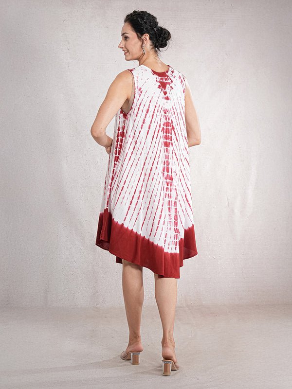 CrossKulture - RubyWave Tie-Dye Viscose Crepe Asymmetrical Dress back view