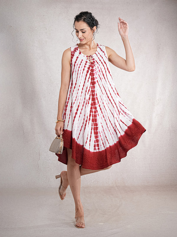 RubyWave - Tie-Dye Viscose Crepe Asymmetrical Dress