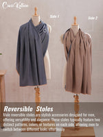 CrossKulture - DenimDriftwood Modal Reversible Stole Blue manequin view