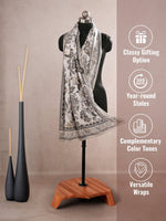 CrossKulture - GreyVines Viscose Cotton Scarf Grey infographic image