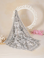 CrossKulture - GreyVines Viscose Cotton Scarf Grey fabric view