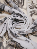 CrossKulture - GreyVines Viscose Cotton Scarf Grey fabric view