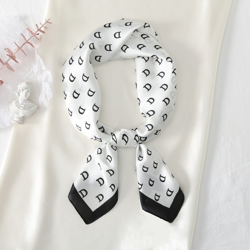 CrossKulture - DMazed Small Square Satin Scarf White front round style view