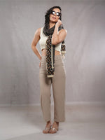 CrossKulture - DarkKnight Viscose Cotton Scarf Cocoa front model view