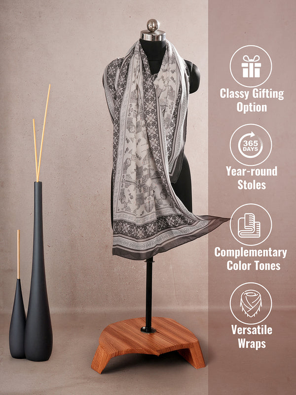 CrossKulture - GreyMatter viscose cotton scarf grey infographic image