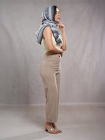 CrossKulture - GreyMatter viscose cotton scarf grey model side view