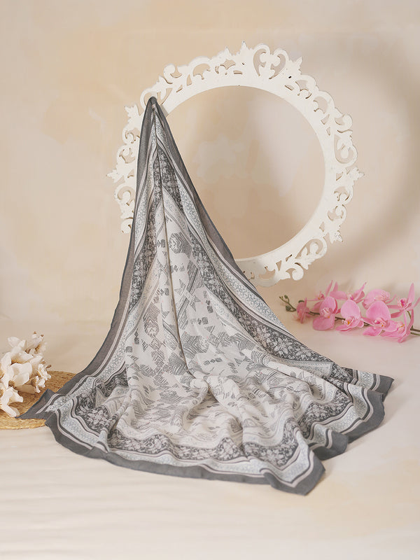 CrossKulture - GreyMatter viscose cotton scarf grey fabric view