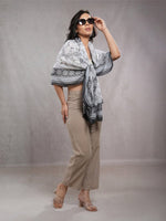 CrossKulture - GreyMatter viscose cotton scarf grey model view