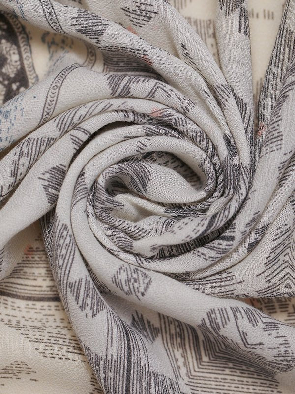 CrossKulture - GreyMatter viscose cotton scarf grey fabric view