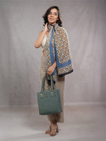 CrossKulture - BlueMood Viscose Cotton Scarf Blue model view