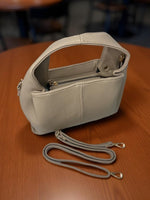 CrossKulture - BlissArt lightweight beige handbag side view showing long strap