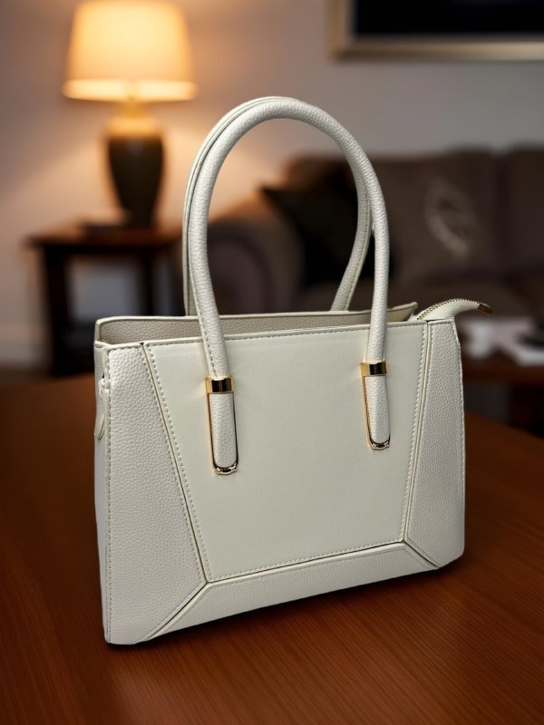 CrossKulture - BlissChic lightweight white handbag side view