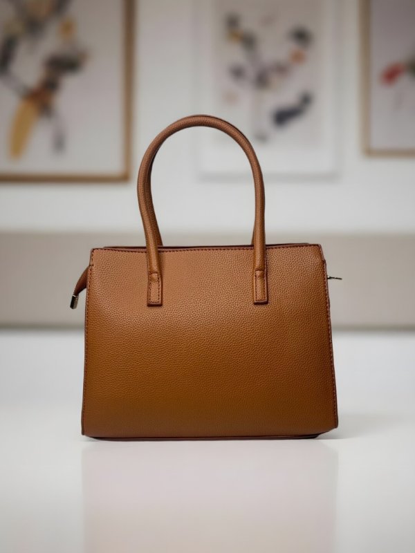 CrossKulture - BlissMuse lightweight tan handbag back view