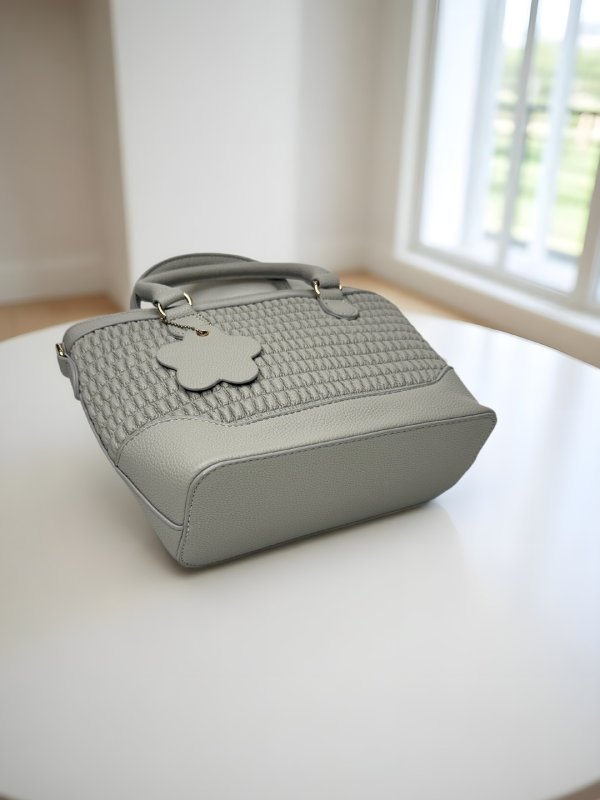 CrossKulture - BlissStyle lightweight grey handbag front view placed on a table