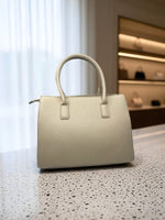 CrossKulture - BlissWear lightweight beige handbag front view showing long strap