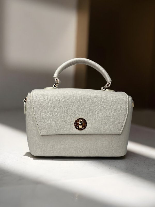 CrossKulture - BlissPearl lightweight white handbag front view